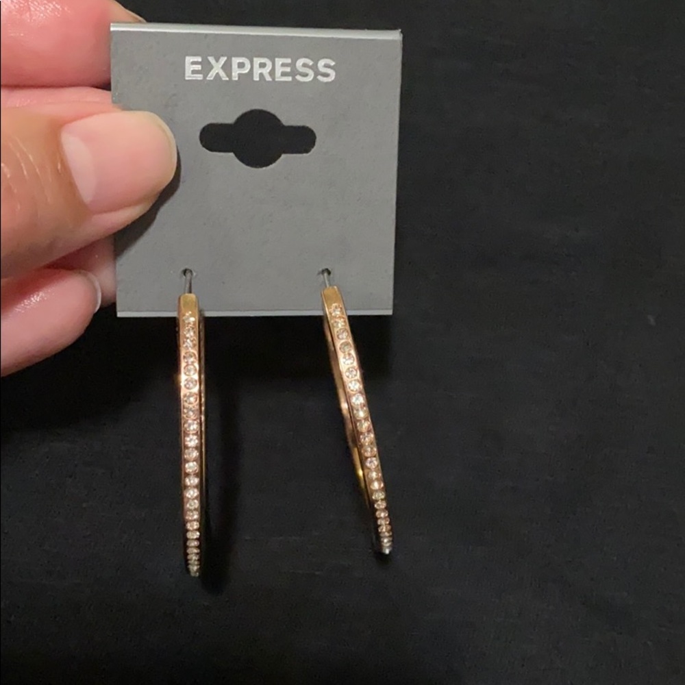 Express Rosegold hoop earrings